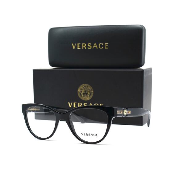 NEW VERSACE VE3304 GB1 BLACK EYEGLASSES FRAME - Picture 11 of 12